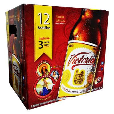 CERVEZA OSCURA VICTORIA 12 BOTELLAS 355 ML C/U